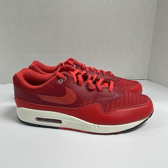 Nike Air Max 1 Gym Red Crimson HQ3607 687 Size 15 White Low Top Sneaker Summer